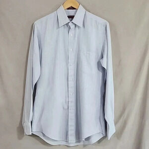 Men's Etienne Aigner Long Sleeve Shirt, Blue, Size 34/35, 15 1/2, Pre-Owned